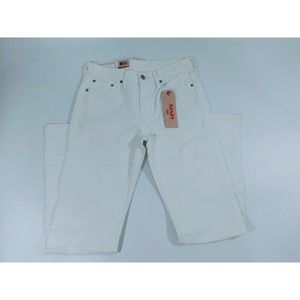 LEVI'S 514 STRAIGHT STRETCH DENIM MENS SIZE 30X32 ZIP FLY WHITE COLOR NEW NWT